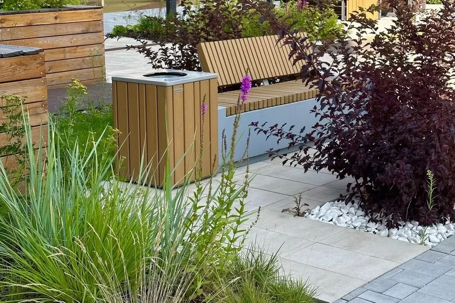 Landscape designer working in a garden setting
